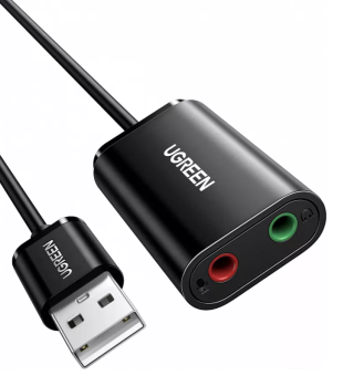 Звуковая карта внешняя UGREEN US205  External Sound Adapter USB 2.0 черный