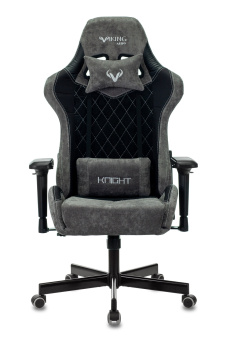 Кресло Zombie VIKING 7 KNIGHT Fabric (текстиль/эко.кожа, мех. качания, крест. металл, до 120 кг) Черный