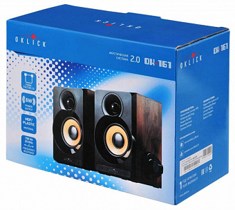 Акустическая система OKLICK OK-161 (2x3W, питание от USB) черный/вишня