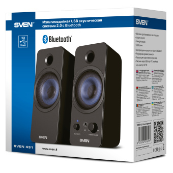 Акустическая система SVEN 431 (2х3W, Bluetooth, USB) черный