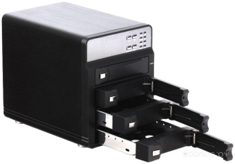 Внешний контейнер USB3.0 -> SATA 3.5", AgeStar 3C4B3A1, LCD, блок питания, алюминий, чёрный