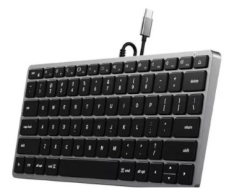 Клавиатура проводная Satechi Slim W1 USB-C Wired Keyboard (металлический корпус, светодиодная подсветка) темно-серый