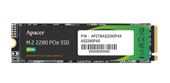 Накопитель SSD M.2 .256Gb Apacer AS2280P4X (PCI-E 3.0 x4, 2100/1000 Мбайт/сек)