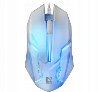 Мышь проводная Defender Cyber MB-560L 7цветов 3 кнопки 1200dpi белый