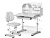 Стол Mealux Ergokids Fresco XL grey (ш77 х г43-60 х в52-75, стул в комплекте) бело-серый