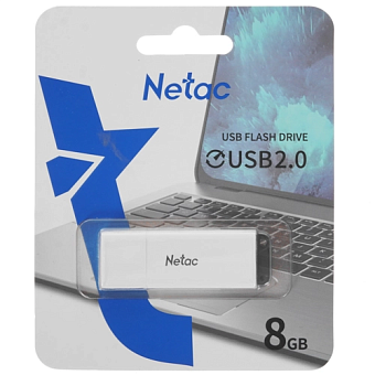 Флешка 8Gb Netac U185 USB2.0 с колпачком пластиковая, белая