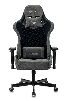 Кресло Zombie VIKING 7 KNIGHT Fabric (текстиль/эко.кожа, мех. качания, крест. металл, до 120 кг) Черный