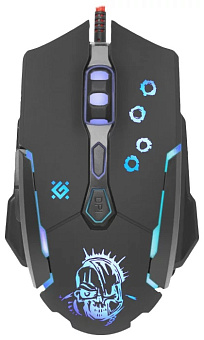 Мышь проводная Defender GM-170L Killer (3200dpi переключаемая подсветка коврик в комплекте ) USB Black