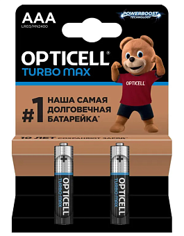 Элемент питания AAA, 1.5V,  2шт, Opticell Turbo MAX LR03