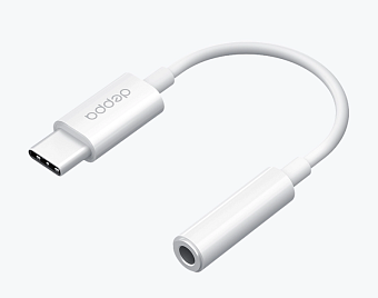 Переходник–адаптер Deppa (72408) Type-C (M) - 3.5 mm jack (F), белый