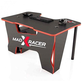 Стол компьютерный MaDXRacer COMFORT GT12 "1200х870х750" черный, кромка красная