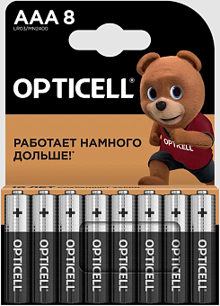 Элемент питания AAA, 1.5V,  8шт, OPTICELL BASIC