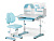 Стол Mealux Ergokids Fresco XL blue (ш77 х г43-60 х в52-75, стул в комплекте) бело-синий