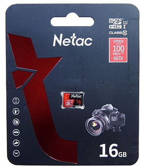 Карта памяти microSD 16Gb Netac P500 Ultra Class 10 80MB/s