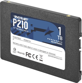 Накопитель SSD SATA 1Tb Patriot P210 (3D TLC, 500/400 Мбайт/сек, 640 TBW)
