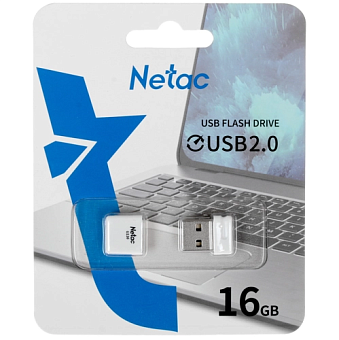 Флешка .16Gb Netac U116 USB2.0 миниатюрная пластиковая, белая