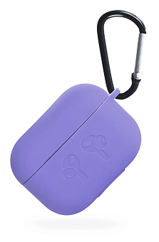 Чехол для наушников Apple Airpods Pro - Gurdini прорезиненный soft touch c карабином, фиолетовый