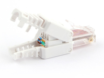 Коннектор RJ-45, кат.5/кат.6 (8p8c) - (быстрозажимной без обжимного инструмента)