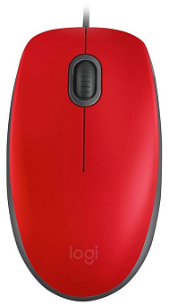 Мышь проводная Logitech M110 Silent USB Red