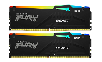 Модуль памяти DDR5 16Gb 5200MHz Kingston Fury Beast Black RGB CL40 (Kit of 2)