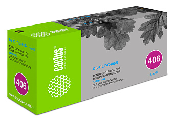 Картридж лазерный Cactus CS-CLT-C406S для Samsung CLP-360/365/CLX-3300/ голубой