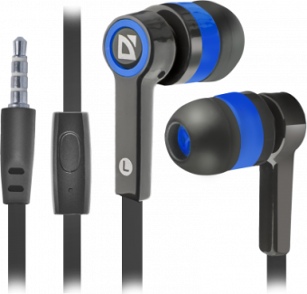 Наушники проводные Defender Pulse 420, черно-синие