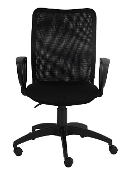 Кресло Бюрократ CH-599AXSN (сетка/ткань, без мех. качания, крест. пластик, до 120 кг) Черный