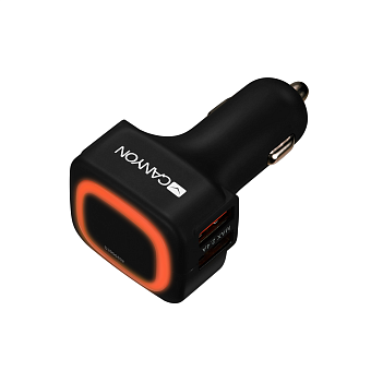 Автомобильное зарядное устройство Canyon CNE-CCA05B LED, USB, черный