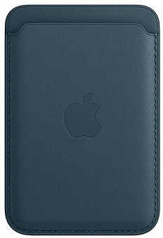 Кожаный кошелек для смартфона Apple iPhone Leather Wallet with Magsafe Azure Blue (океанический)