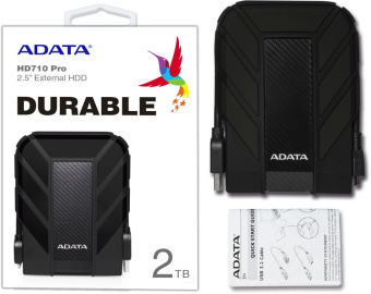 Внешний жесткий диск 2Tb ADATA HD710 Pro 2.5" USB3.1 черный