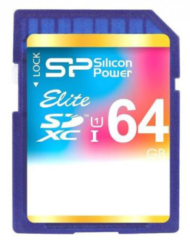 Карта памяти SD 64Gb Silicon Power SDXC CLASS 10 UHS-I Elite ( 50/15 Mb/s)
