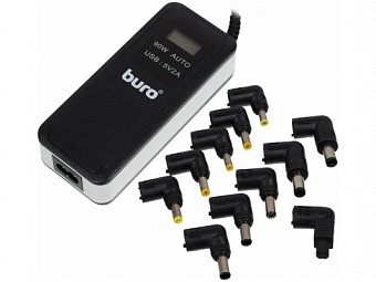 Блок питания для ноутбука Buro BUM-0065A90 (12-20V, 90W, 220V, 1*USB, 11 сменных разъемов)