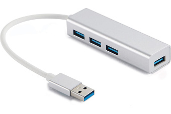 Концентратор USB-A - 4-port USB3.0, Gembird UHB-C464, кабель 17 см, белый