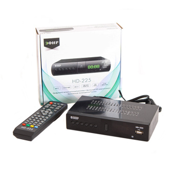 Тюнер TV Сигнал Эфир HD-225 DVB-T2, черный