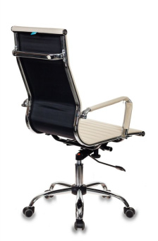 Кресло Бюрократ CH-883 (эко.кожа, крест. металл хром, до 120 кг) Слоновая кость