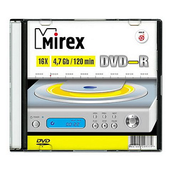 Диск DVD-R 4,7Gb Mirex 16x Slim Case