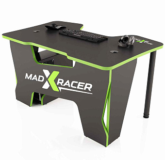 Стол компьютерный MaDXRacer COMFORT GT12 "1200х870х750" черный, кромка зеленая