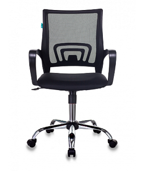 Кресло Бюрократ CH-695N/SL (сетка/ткань, мех. качания, крест. металл хром, до 150 кг) Черный