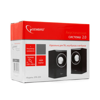 Акустическая система Gembird SPK-204 (2x3W, питание от USB) черный