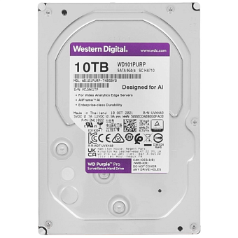 Жесткий диск SATA 10Tb WD Purple Pro 7200rpm 256Mb SATA-3
