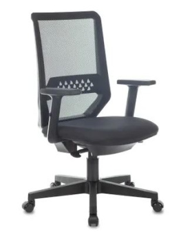 Кресло Бюрократ MC-611N (сетка/ткань, эргономичная спинка, регулируемые подлокотники, до 120 кг) Черный
