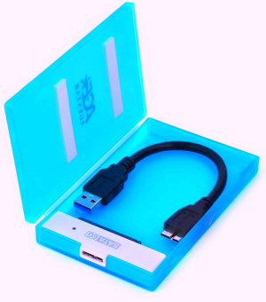 Внешний контейнер USB3.0 -> SATA 2.5", AgeStar 3UBCP1-6G, пластик, синий