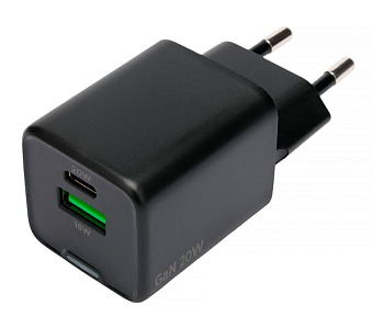 Сетевое зарядное устройство Cablexpert MP3A-PC 20W USB-C USB-A черный