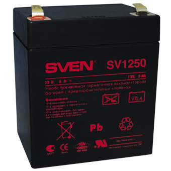 Аккумулятор для ИБП 12V,  5.0Ah, SVEN SV 1250