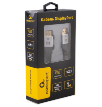 Кабель соединительный DP (m) < - > DP (m)  1.0м, ver 2.1, Cablexpert  тройной экран нейлон.оплетка с