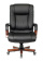 Кресло Бюрократ T-9925 WALNUT (кожа/кожзам, мех. качания, крест. металл/дерево, до 200 кг) Черный