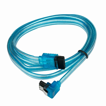 Кабель интерфейсный SATA 100см, Cablexpert, угловой, защелка, прозрачный