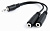 Кабель-переходник 3.5Jack (m)  --  2*3.5Jack (f), 0.1м, Cablexpert (разветвитель аудио) black