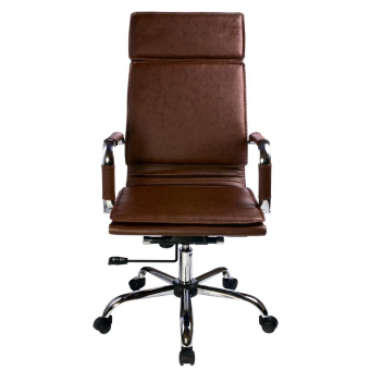 Кресло Бюрократ CH-993 (эко.кожа, мех. качания, крест. металл хром, до 120 кг) Коричневый