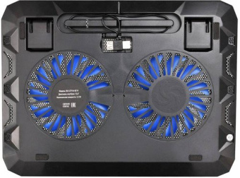 Подставка для ноутбука 15" BURO LCP156 (металл. сетка, 2*1000 об/мин, 22дБ, LED-подсветка) Black